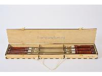 Набор профессиональных шампуров с деревянными ручками 470*10*2,5 мм (12 шт.)